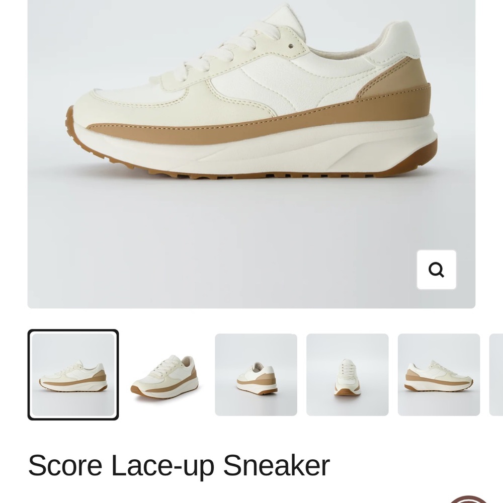 Cushionaire Score Women's Cream and Tan Lace-up Sneakers